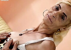 slender unsightly toothless granny