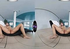 Crazy brunette plays with her Wet Pussy for a stranger - tmwvrnet