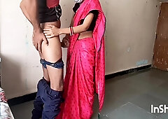 Desi Marathi Wife In Pink Sadi