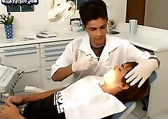 Boy at the dentist has fuck blowjobs and jerk off cum facials