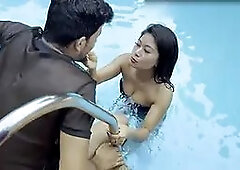 Hot Indian couple had sex while having fun in the swimming pool.