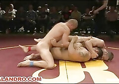 Four Kombat with Hard Cocks Wrestling for Domination