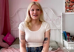 Ersties - Cute Blonde Lizzy Grabs A Dildo & Starts Masturbating