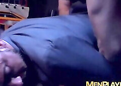 Men in suits hook up in the club for some deep anal sex