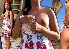 A Fan of Lina Henao Controls Her Lovense at the Airport until She Goes and Cums