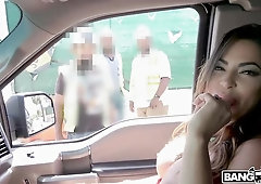 Busty hottie with massive bottom Julianna Vega fucked in the garden