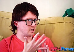 Beautiful meat gobbler gives porn producer an amazing blowjob