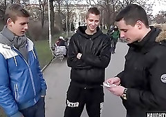 Hot gay bukkake with facial