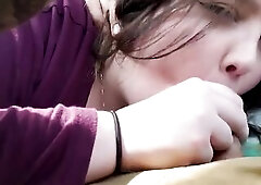 Oral Pleasure in parking lot that babe couldn’t take the load