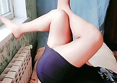 Secretary HOMOSEXUAL in NYLONS Sexy SUIT Femboy MODEL Crossdresser HOMEMADE Large ASS Butt HAWT Large BOOTY