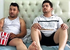 I invite my stepbro to watch a video so I can have my way with him and fill him up