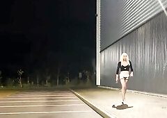 Sissy golden-haired flashing goodies (old clip)