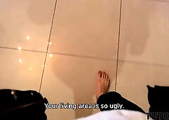 TUTOR4K. Hard rod brings coach to climax much faster than sex toys