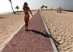 Public Walking on the Beach Ends with Multiple Clit Orgasm