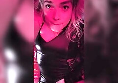 (POV Roleplay) Gorgerous trans mother i'd like to fuck shows off her mew ebony, wetlook, shiny noir costume and entreats dad to touch her