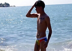 Melo Prince And Jackson Perceo In Horny Boy Finds A Big Cock At The Beach & Gets A Raw Fuck & Facial