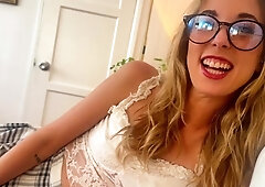 Lusty babe relishing every hard inch of stepbro's cock