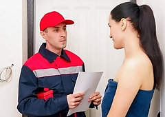 Beautiful big-ass babe Alexa Black jumps on a long dick in the cowgirl pose