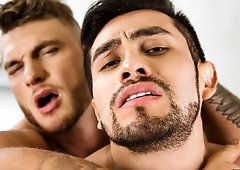 Snappy dressers William Seed and Derek Allan fuck at the office