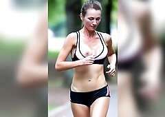 Older runner Honeys Nipp Slide – Massive Saggy Tits Jiggling NO BRASSIERE Part 1 [AI]