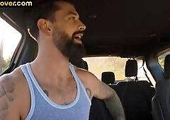 Hairy hunk rides studs hard cock till cumshot pleasure