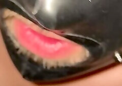 Latex playing with submissive slave part 1
