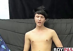 Throbbing cock teen Chad masturbates in passionate solo