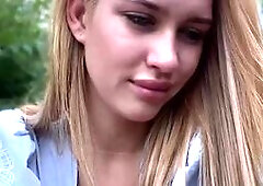 Blonde Beauty Flirts in Sunlight