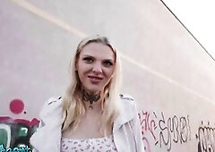 Not as shy as this babe looks POV oral outdoors with Polish golden-haired. Lexi Star shows off her large boobs and sucks thick dong hardcore public se