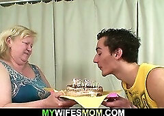 Girlfriend caught him fucking huge mother-in-law