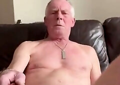 Domineering master forbids clothing at home for his submissive male stripper slave