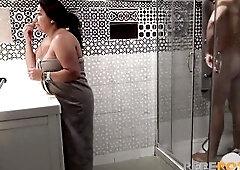 Catalina is just finished her excellent trio with her spouse and Mike, but this babe's still excited! So when that babe finds Mike in the shower,