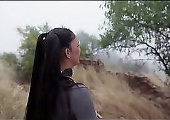 Super-hot babe gets taken to the mountains to be spanked, bound, and trained with piss