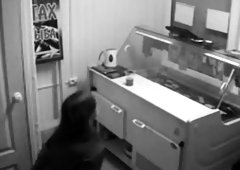 Wild brunette gets rammed doggystyle and swallows a hot load