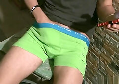 Pissing in backyard then wanking