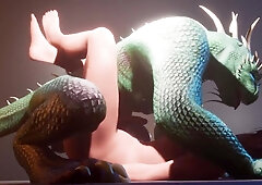 Scalie Reptile (Corbac) Climaxes Together with Guy (Queer Lovemaking) - Insatiable Life Wooly