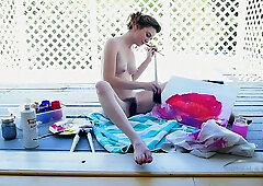 Emma Is Nudist Who Loves To Paint Fully Naked