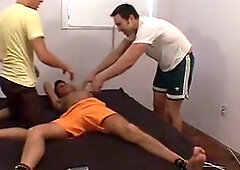 trussed up amateur tickle tormented in foot worship threeway