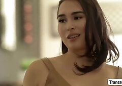 Pervert Neighbor Gets His Ass Fucked By Shemale