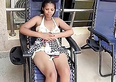 fingering her self on swimming pool