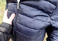 Exposed and spanked in public over the bridge