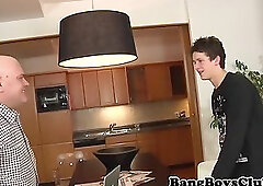 Cute escort stud gets rimmed by older guy