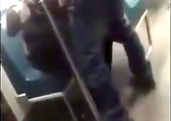 Japanese youngster gets ORAL from elder guy in a subway