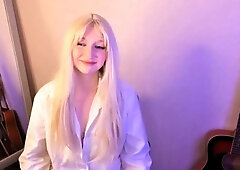 Curly Blonde Teen Records Solo Dildo Masturbation More at