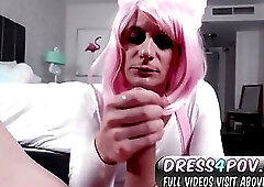 Cute in Pink Crossdresser POV Bareback Sasha Star