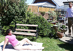 BBW Eva Jayne is fucking with her neighbor outdoor