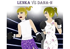 Blonde wrestler dominates her rival with brutal hair pulls on the mat