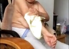 After-Bath Fun with an 80+ Asian Granny Amateur