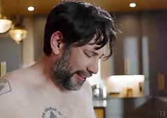 Tommy Pistol And Nicole Kitt In Rewards Tattooed Dude With A Deep Blowjob Before Getting Her Cocoa Pussy