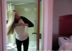 Enticing Samantha's silicone tits sex